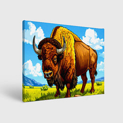 Холст прямоугольный Бизон в горах, цвет: 3D-принт