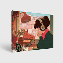 Картина прямоугольная Lofi music girl day