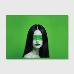 Холст прямоугольный Pop art девушка на зеленом фоне, цвет: 3D-принт — фото 2