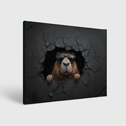 Картина прямоугольная Капибара в стене