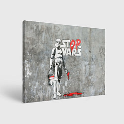 Холст прямоугольный Banksy - stop wars, цвет: 3D-принт