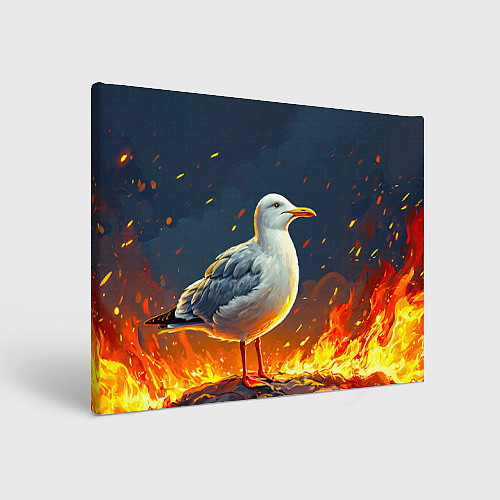Картина прямоугольная Чайка в огне / 3D-принт – фото 1