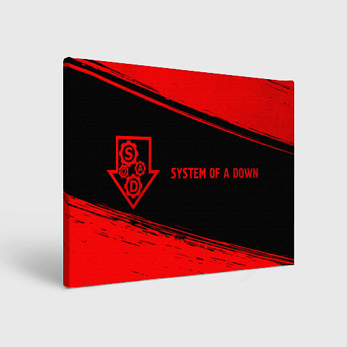Картина прямоугольная System of a Down - red gradient по-горизонтали / 3D-принт – фото 1
