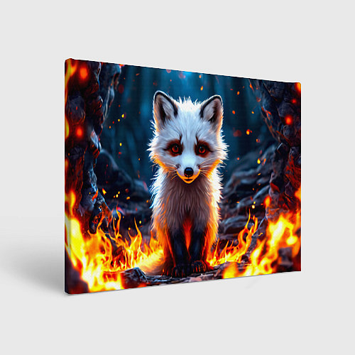Картина прямоугольная Песец в огне / 3D-принт – фото 1
