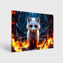 Холст прямоугольный Песец в огне, цвет: 3D-принт
