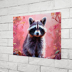 Холст прямоугольный Енот в розовом лесу, цвет: 3D-принт — фото 2