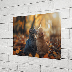 Холст прямоугольный Кот и кошка целуются, цвет: 3D-принт — фото 2