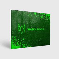 Холст прямоугольный Watch Dogs - green gradient по-горизонтали, цвет: 3D-принт