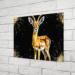 Холст прямоугольный Газель на черном, цвет: 3D-принт — фото 2