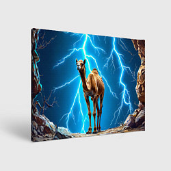 Картина прямоугольная Верблюд и удар молнии