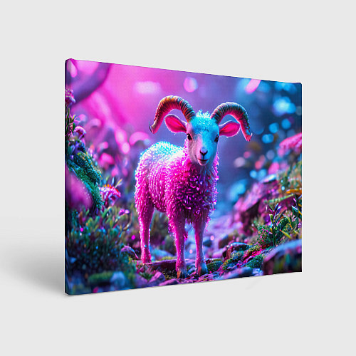 Картина прямоугольная Козлик в розовом / 3D-принт – фото 1