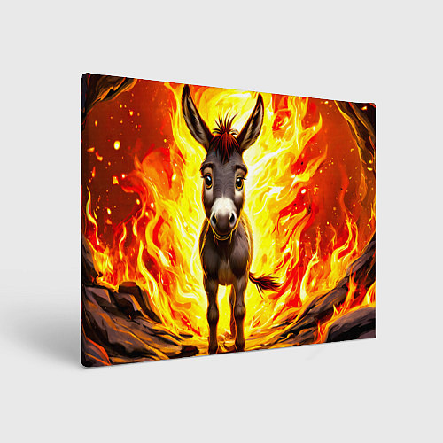 Картина прямоугольная Ослик в огне / 3D-принт – фото 1