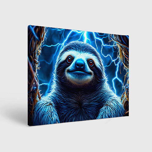 Картина прямоугольная Ленивец в разрядах молний / 3D-принт – фото 1