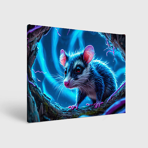 Картина прямоугольная Опоссум в синей туманности / 3D-принт – фото 1