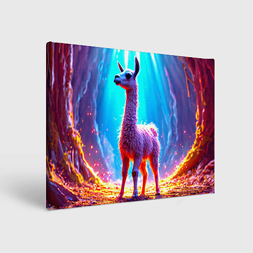 Картина прямоугольная Лама в неоновых лучах / 3D-принт – фото 1