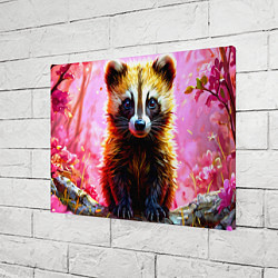 Холст прямоугольный Росомаха в розовом лесу, цвет: 3D-принт — фото 2