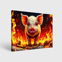 Картина прямоугольная Свинка в огне