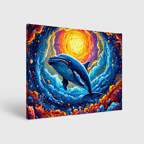 Картина прямоугольная Кит в космосе / 3D-принт – фото 1