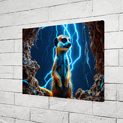 Холст прямоугольный Сурикат в разрядах молний, цвет: 3D-принт — фото 2