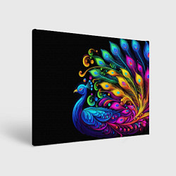 Картина прямоугольная Neon peacock - art