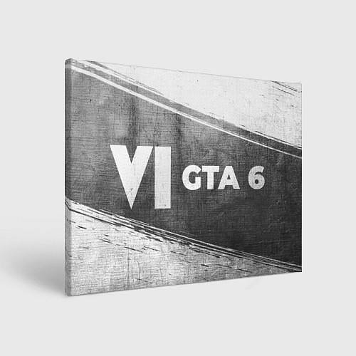 Картина прямоугольная GTA 6 - grey gradient по-горизонтали / 3D-принт – фото 1