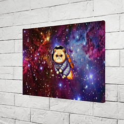 Холст прямоугольный Котик космонавт в открытом космосе, цвет: 3D-принт — фото 2