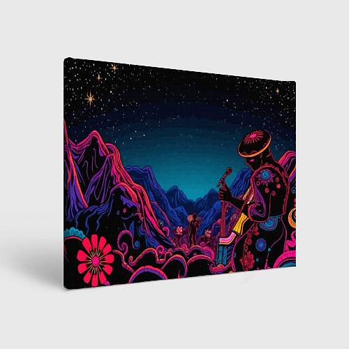 Картина прямоугольная Psychedelic music art / 3D-принт – фото 1