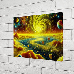 Холст прямоугольный Neon galaxy - ai art fantasy, цвет: 3D-принт — фото 2
