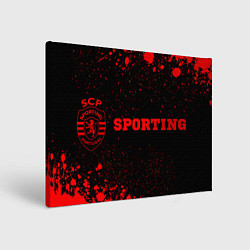 Холст прямоугольный Sporting - red gradient по-горизонтали, цвет: 3D-принт