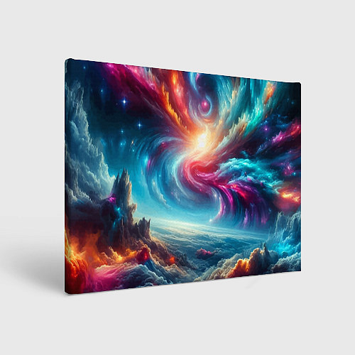 Картина прямоугольная Fantastic neon space landscape - ai art fantasy / 3D-принт – фото 1
