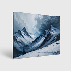 Картина прямоугольная Зимний горный пейзаж маслом
