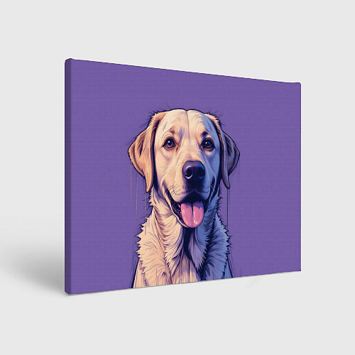 Картина прямоугольная Лабрадор на фиолетовом фоне / 3D-принт – фото 1