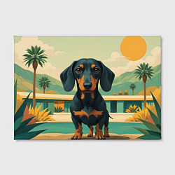 Холст прямоугольный Такса и лето, цвет: 3D-принт — фото 2