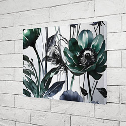 Холст прямоугольный Черно белые цветы, цвет: 3D-принт — фото 2