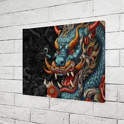 Холст прямоугольный Дракон в стиле японской татуировки ирезуми, цвет: 3D-принт — фото 2