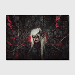 Холст прямоугольный Беловолосая девушка-киборг, цвет: 3D-принт — фото 2