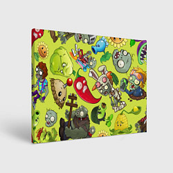 Картина прямоугольная Растения против зомби с героями