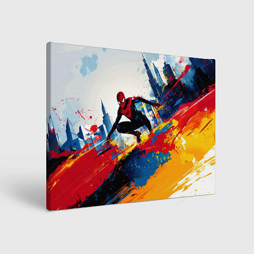 Картина прямоугольная Человек - паук и пролитая краска / 3D-принт – фото 1