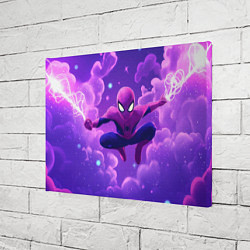 Холст прямоугольный Человек-паук на фоне облаков, цвет: 3D-принт — фото 2