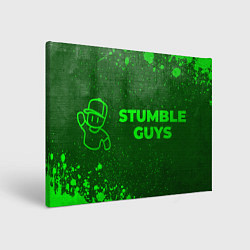 Холст прямоугольный Stumble Guys - green gradient по-горизонтали, цвет: 3D-принт