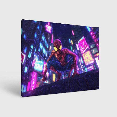 Картина прямоугольная Человек паук с желтыми глазами / 3D-принт – фото 1