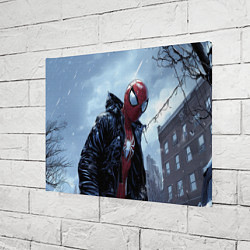 Холст прямоугольный Человек-паук в куртке, цвет: 3D-принт — фото 2