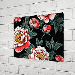 Холст прямоугольный Пионы винтажный узор, цвет: 3D-принт — фото 2