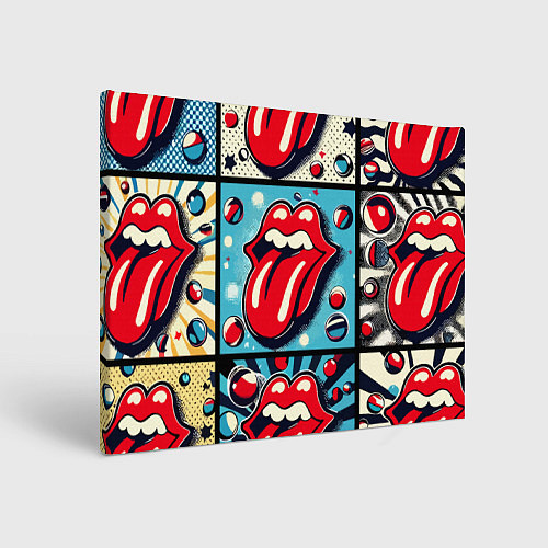 Картина прямоугольная Rolling Stones logo - pop art / 3D-принт – фото 1