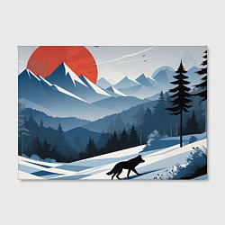 Холст прямоугольный Лиса в горах, цвет: 3D-принт — фото 2