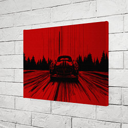 Холст прямоугольный Спорткар на красном фоне, цвет: 3D-принт — фото 2