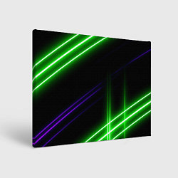 Картина прямоугольная Green pink purple line