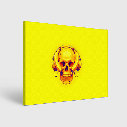 Картина прямоугольная Yellow bananas skull - cyberpunk / 3D-принт – фото 1