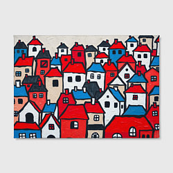 Холст прямоугольный Красные и белые домики, цвет: 3D-принт — фото 2