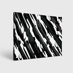 Картина прямоугольная Разводы белым на черном